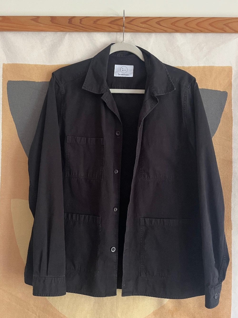Crisp Black Chore Coat